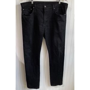 Levi's 502‎ Jeans Mens Faded Black 38x34 (Actual 40x31) Stretch Tapered Fit